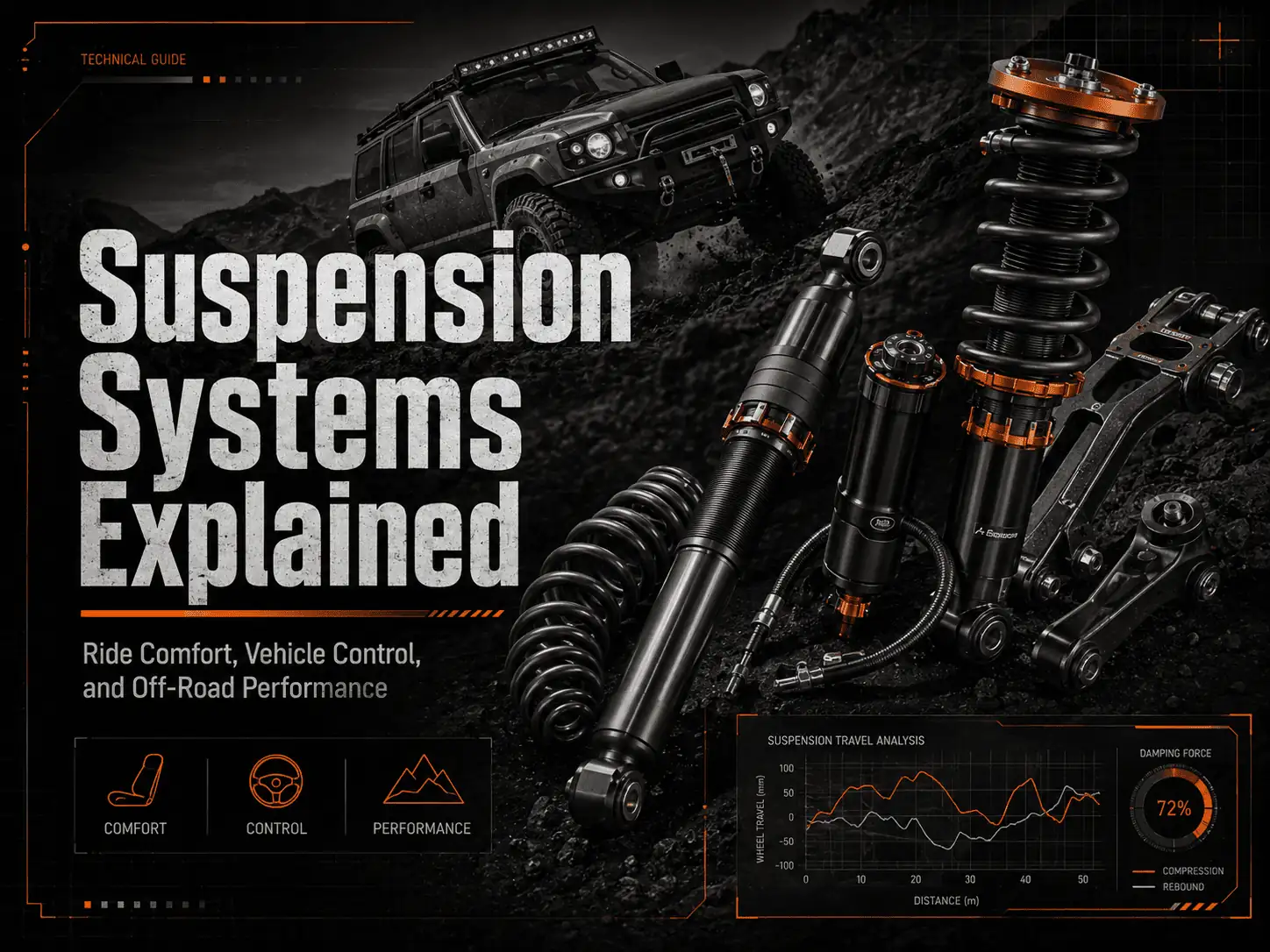Suspension Systems Explained: Ride Comfort, Vehicle Control, and Off-Road Performance